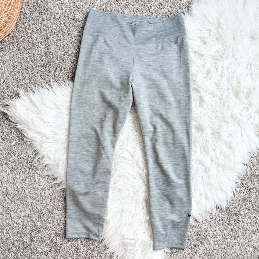 Nike Dri-FIT Gray Heather Full-Length Leggings Women’s Large